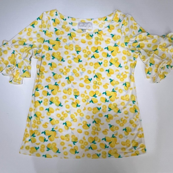 Pappagallo Yellow Green Ruffled Blouse - Picture 6 of 14